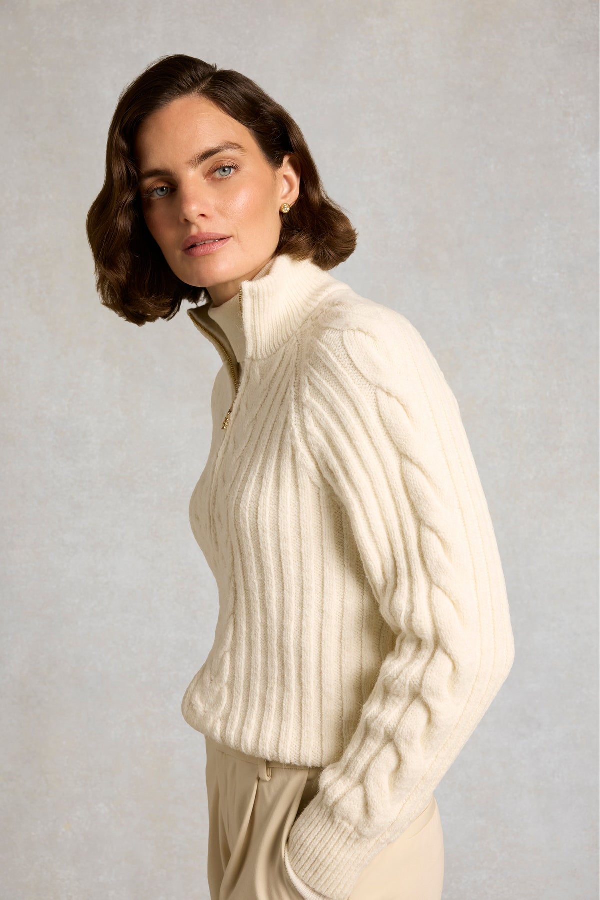 Elveden Zip Knit (Natural)