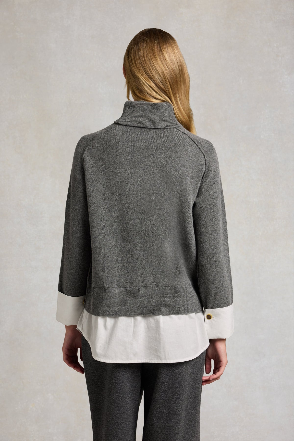 Mock Shirt Knit (Grey Marl)