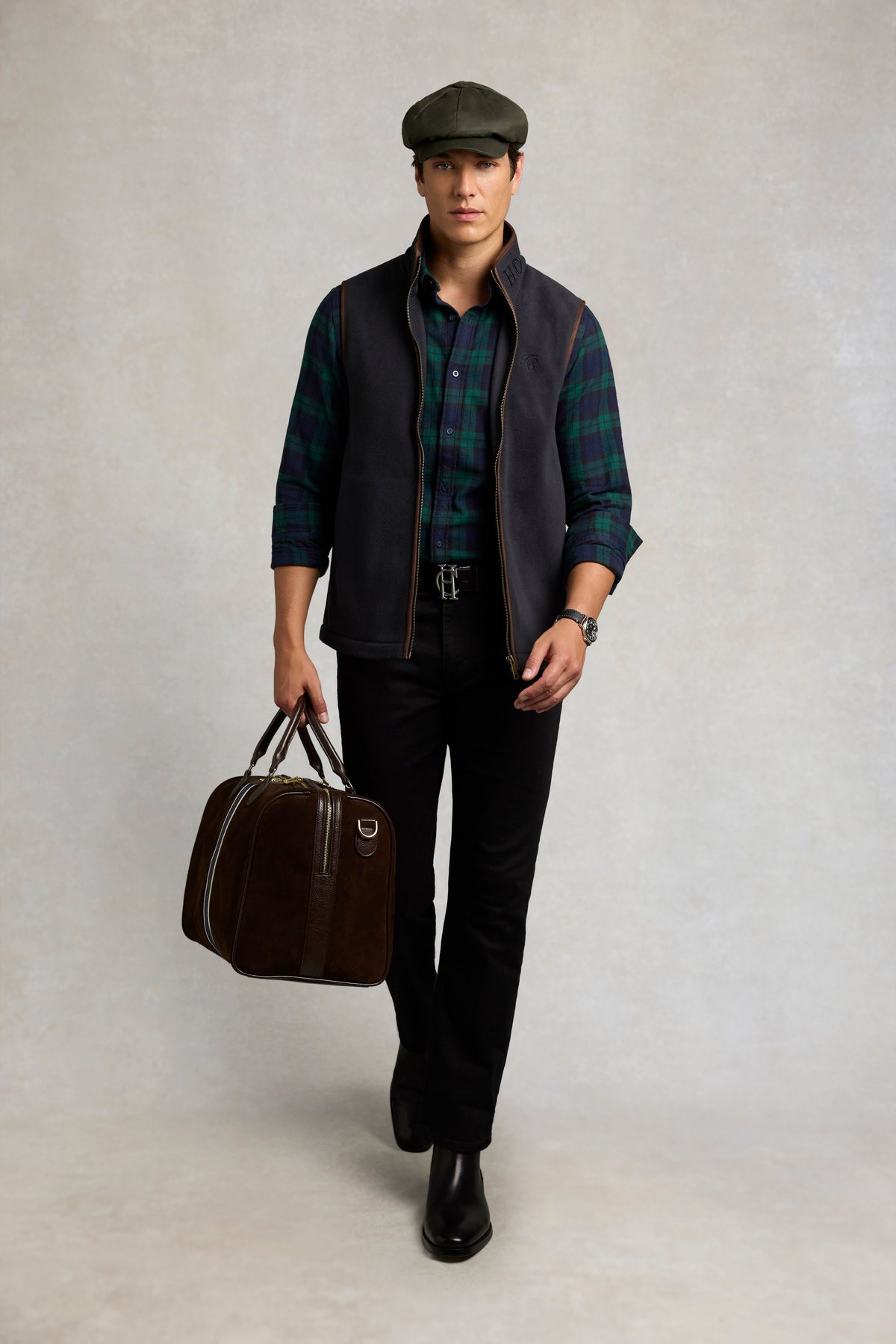 Men's Classic Fit Brushed Cotton Shirt (Blackwatch Check)