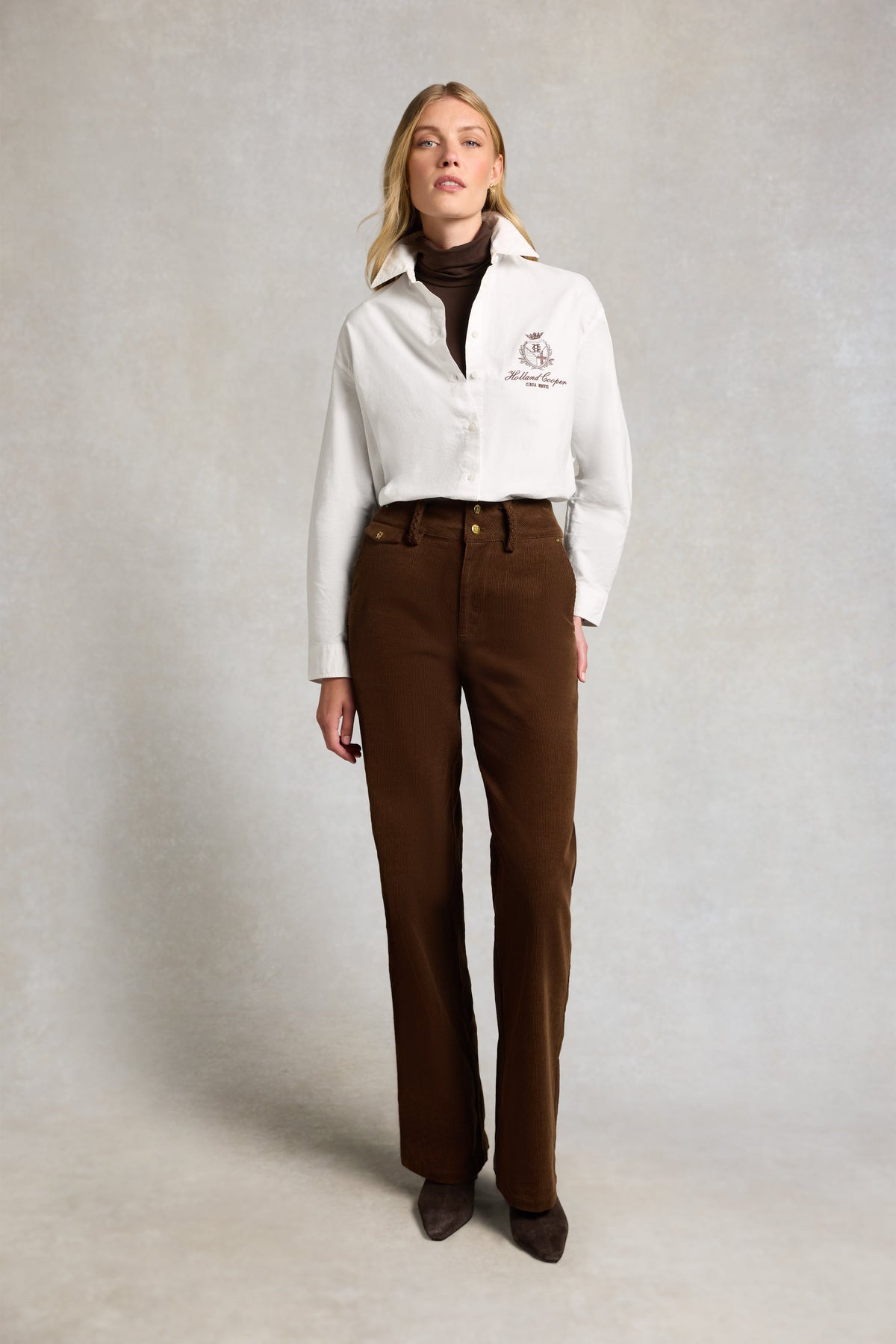 Tailored Wide Leg Cord (Hazelnut)
