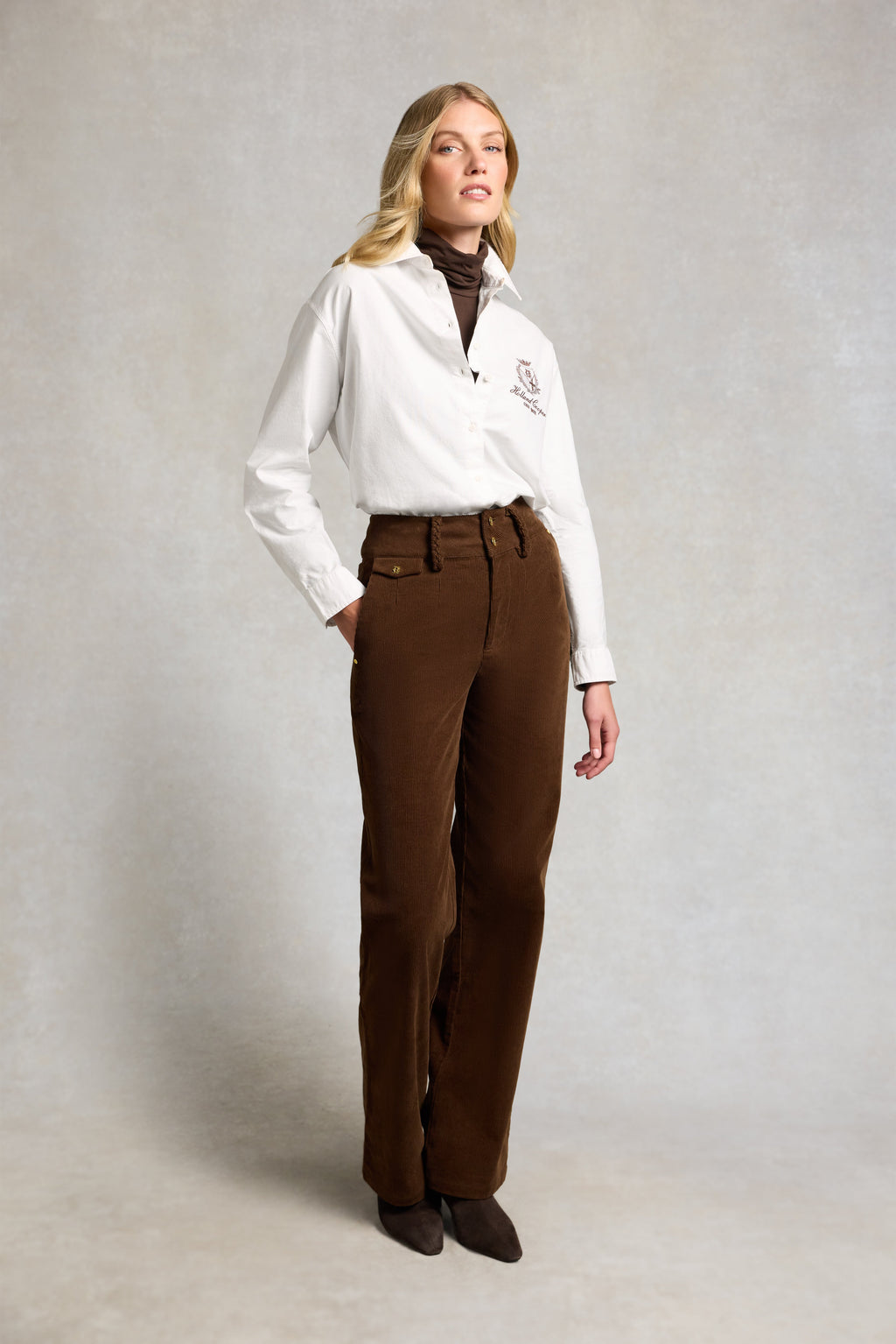 Tailored Wide Leg Cord (Hazelnut)
