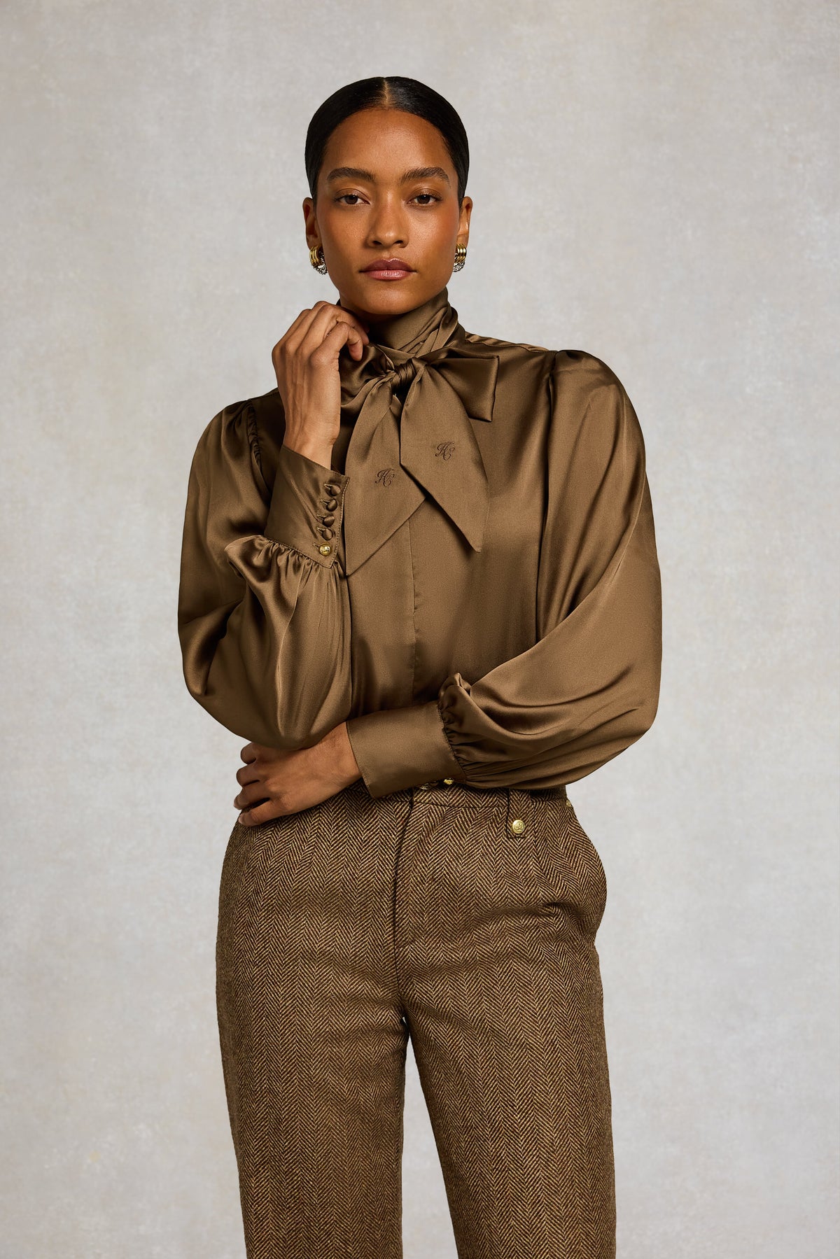 Ariella Blouse (Olive Brown)