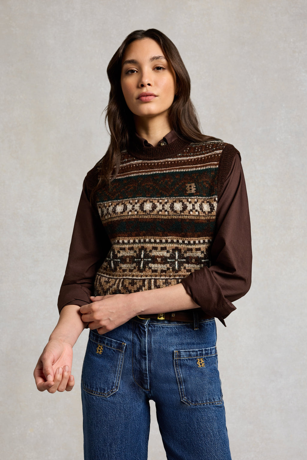 Arlington Knitted Tank (Forest Fairisle)