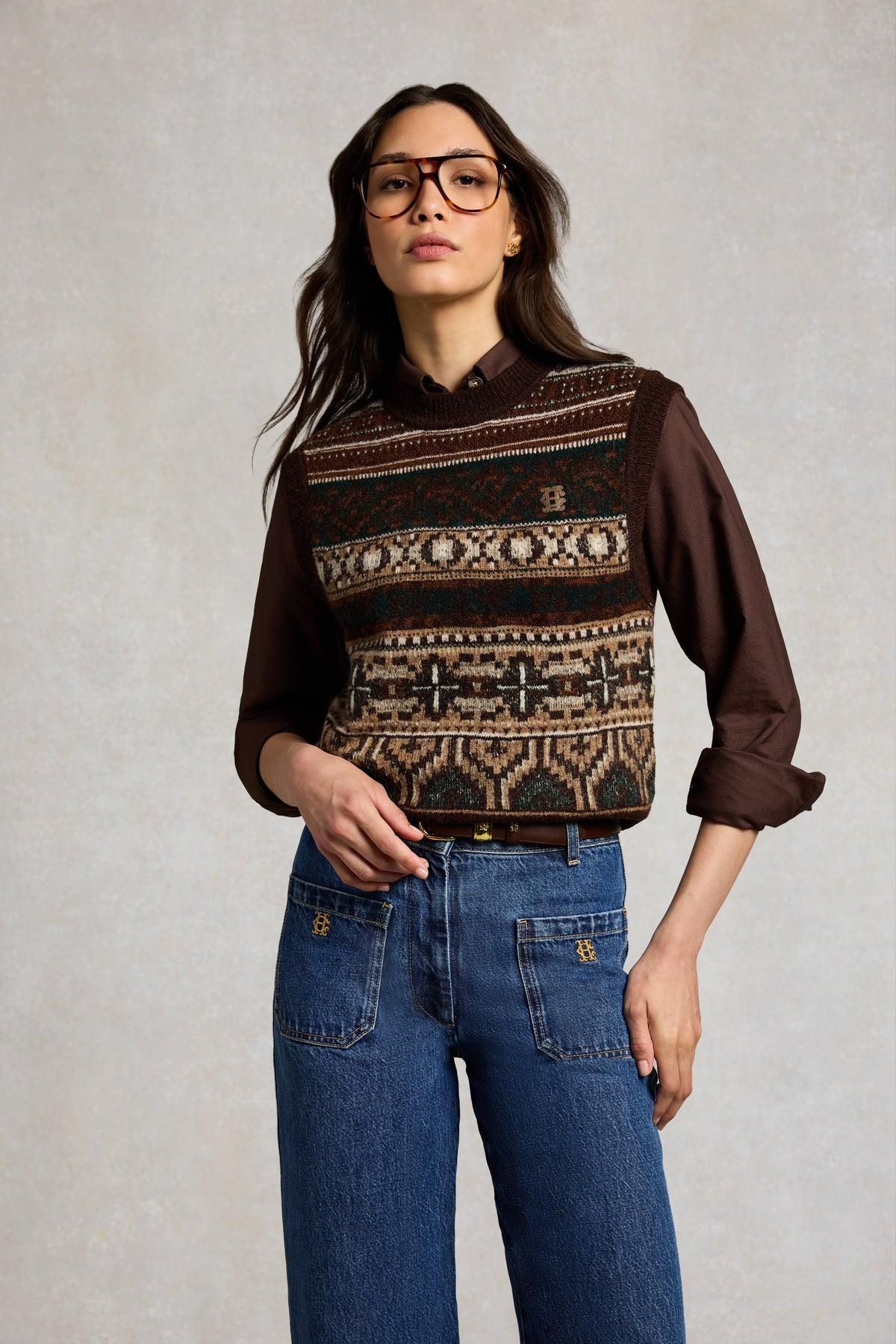 Arlington Knitted Tank (Forest Fairisle)