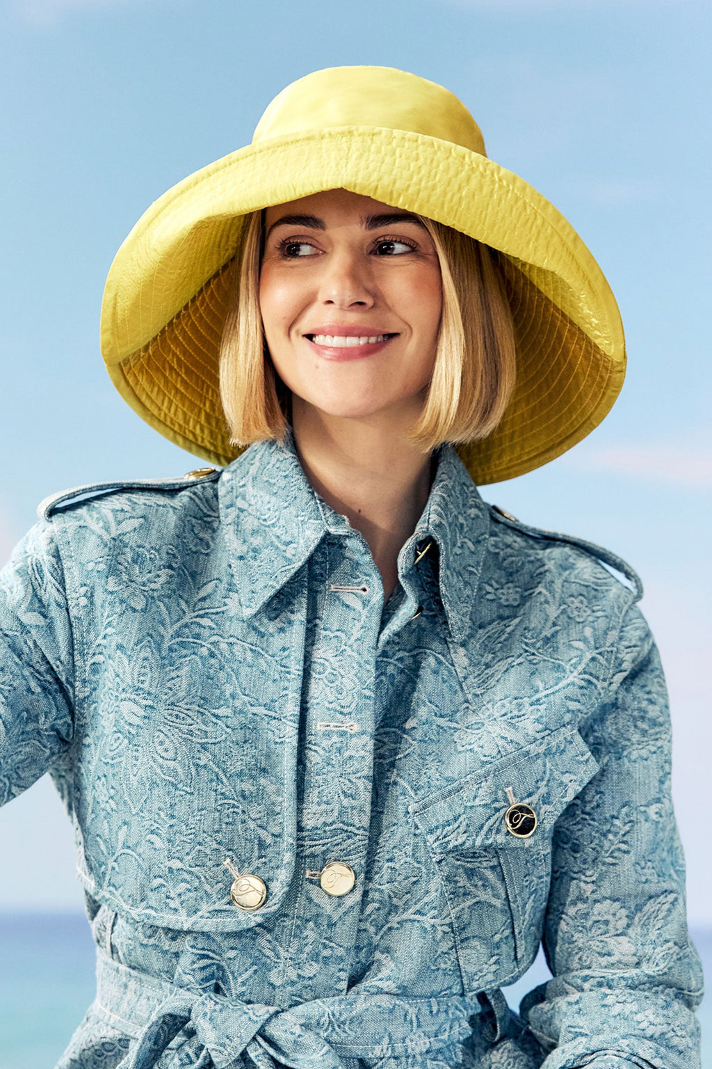 Cecilia Yellow Silk Sun Hat