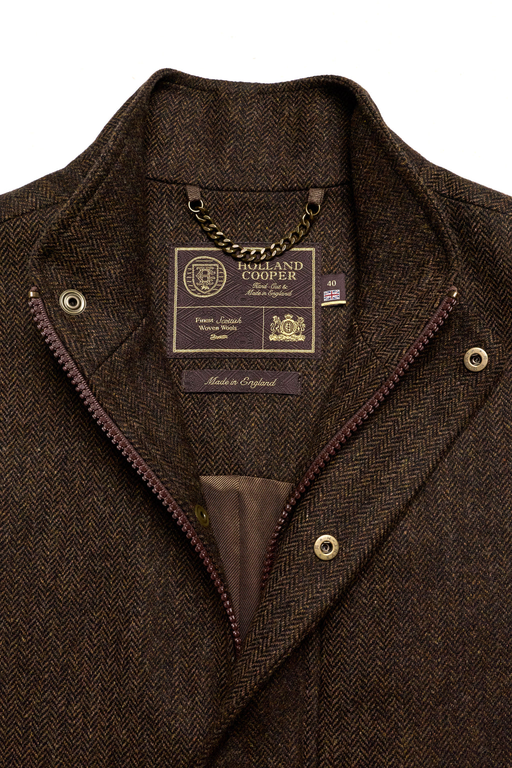 Men's Country Classic Tweed Gilet (Chocolate Herringbone)