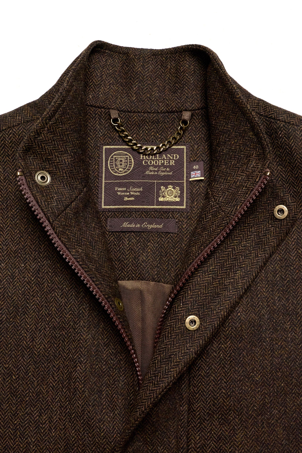 Men's Country Classic Tweed Gilet (Chocolate Herringbone)