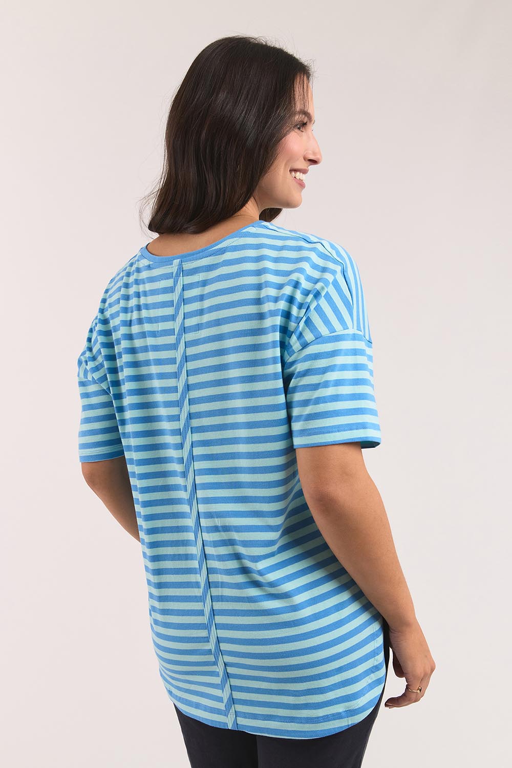 Fundamental Lauren Short Sleeve Cotton Stripe Tee - Tonicblueazure