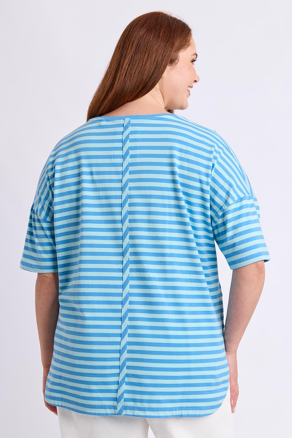 Fundamental Lauren Short Sleeve Cotton Stripe Tee - Tonicblueazure