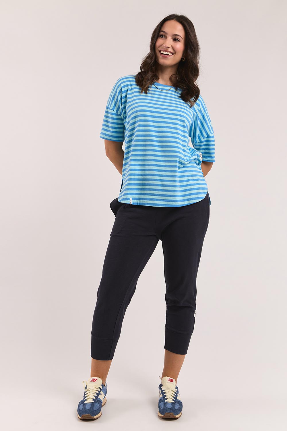 Fundamental Lauren Short Sleeve Cotton Stripe Tee - Tonicblueazure