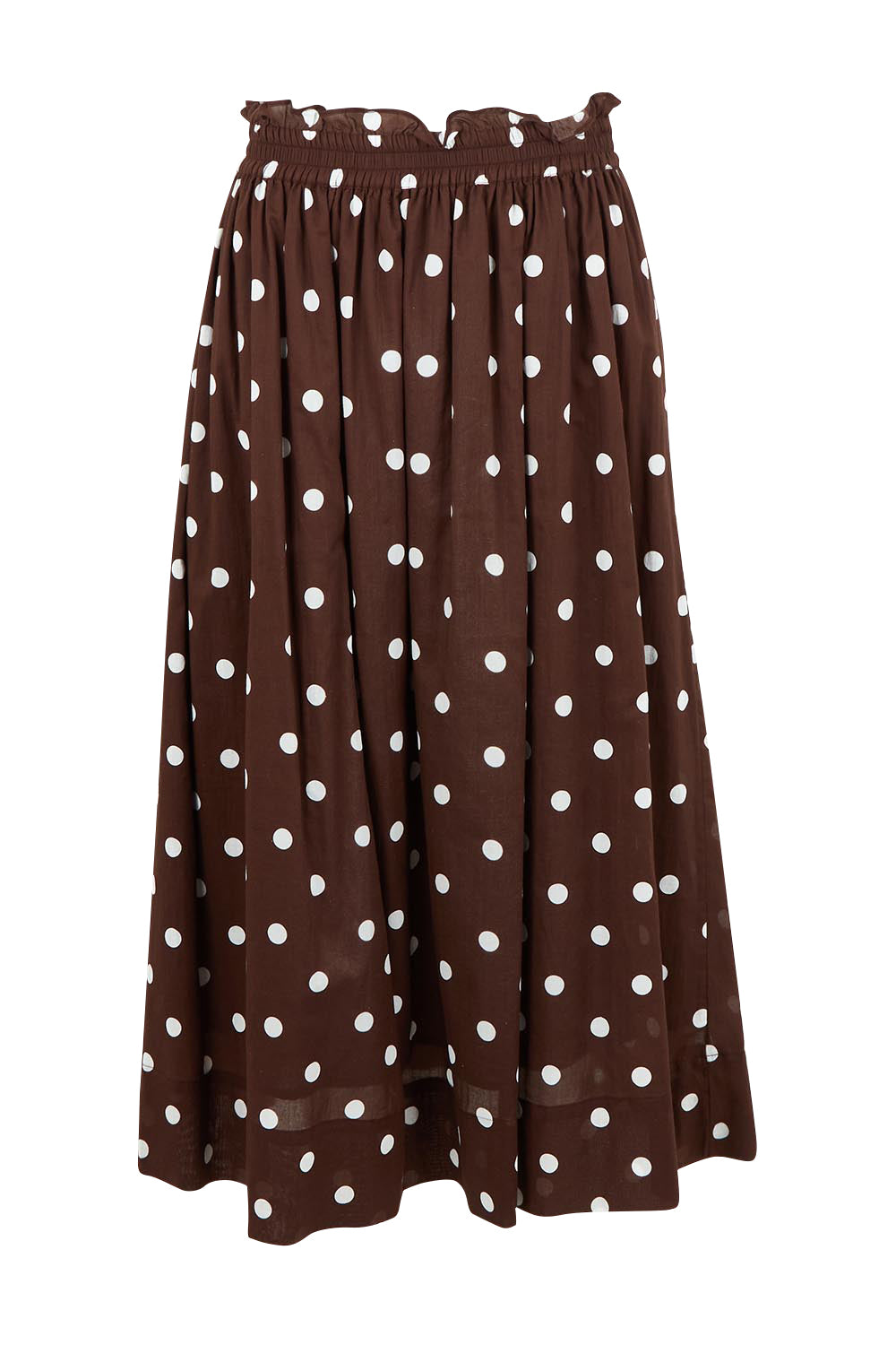 Riviera Spot Cotton Skirt – Coffee