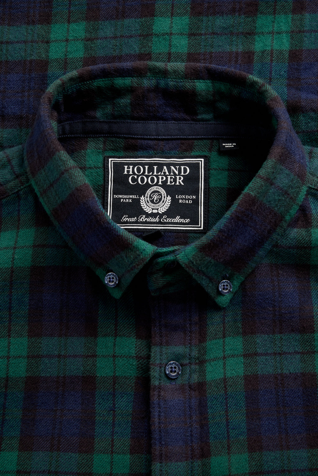 Men's Classic Fit Brushed Cotton Shirt (Blackwatch Check)
