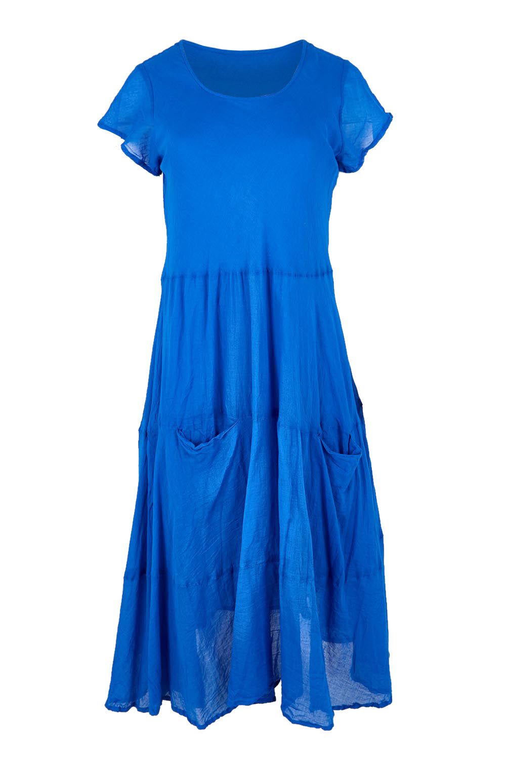 Essentials Bias Pockets Cotton Dress - Blue