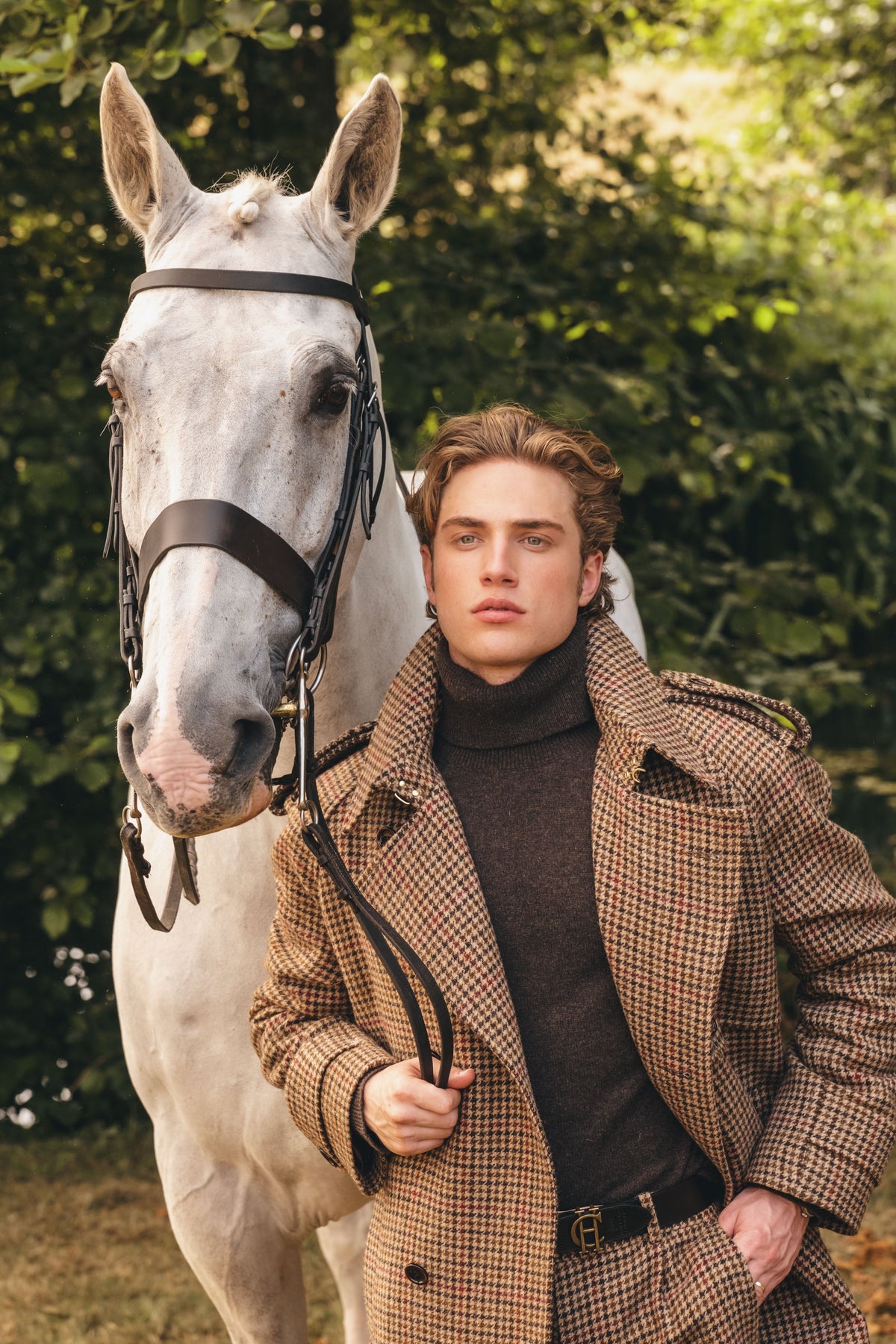 Men's Full Length Soho Trench Coat (Cotswold Tweed)