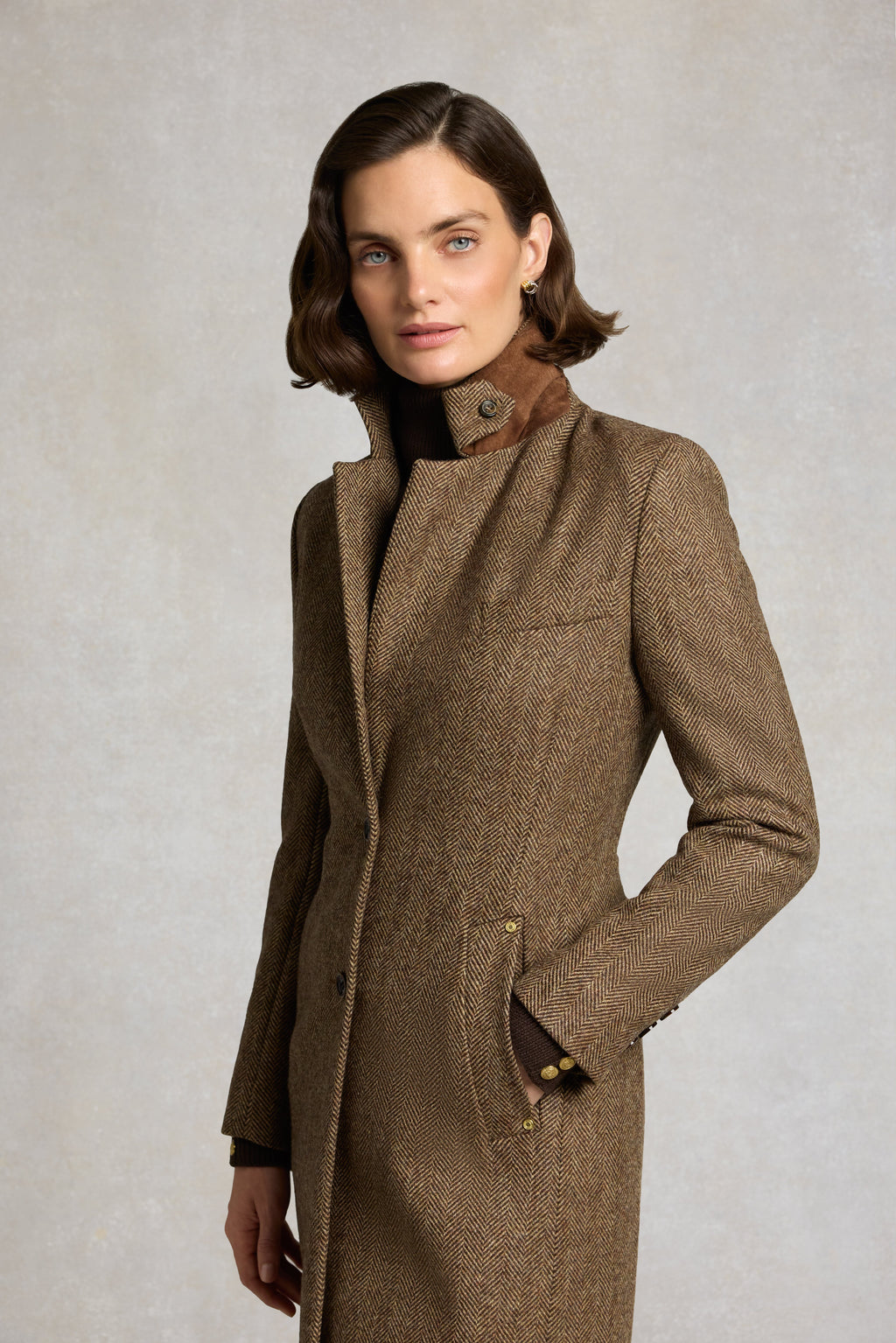 Regency Coat (Large Scale Brown Herringbone)