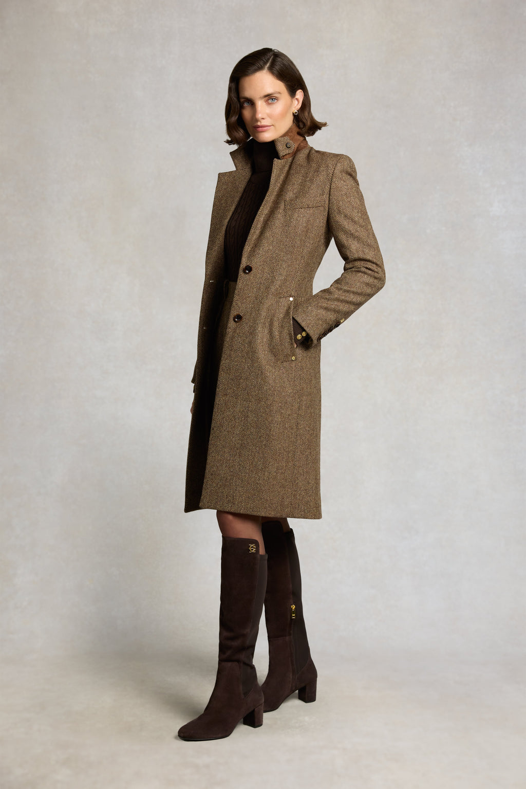 Regency Coat (Large Scale Brown Herringbone)