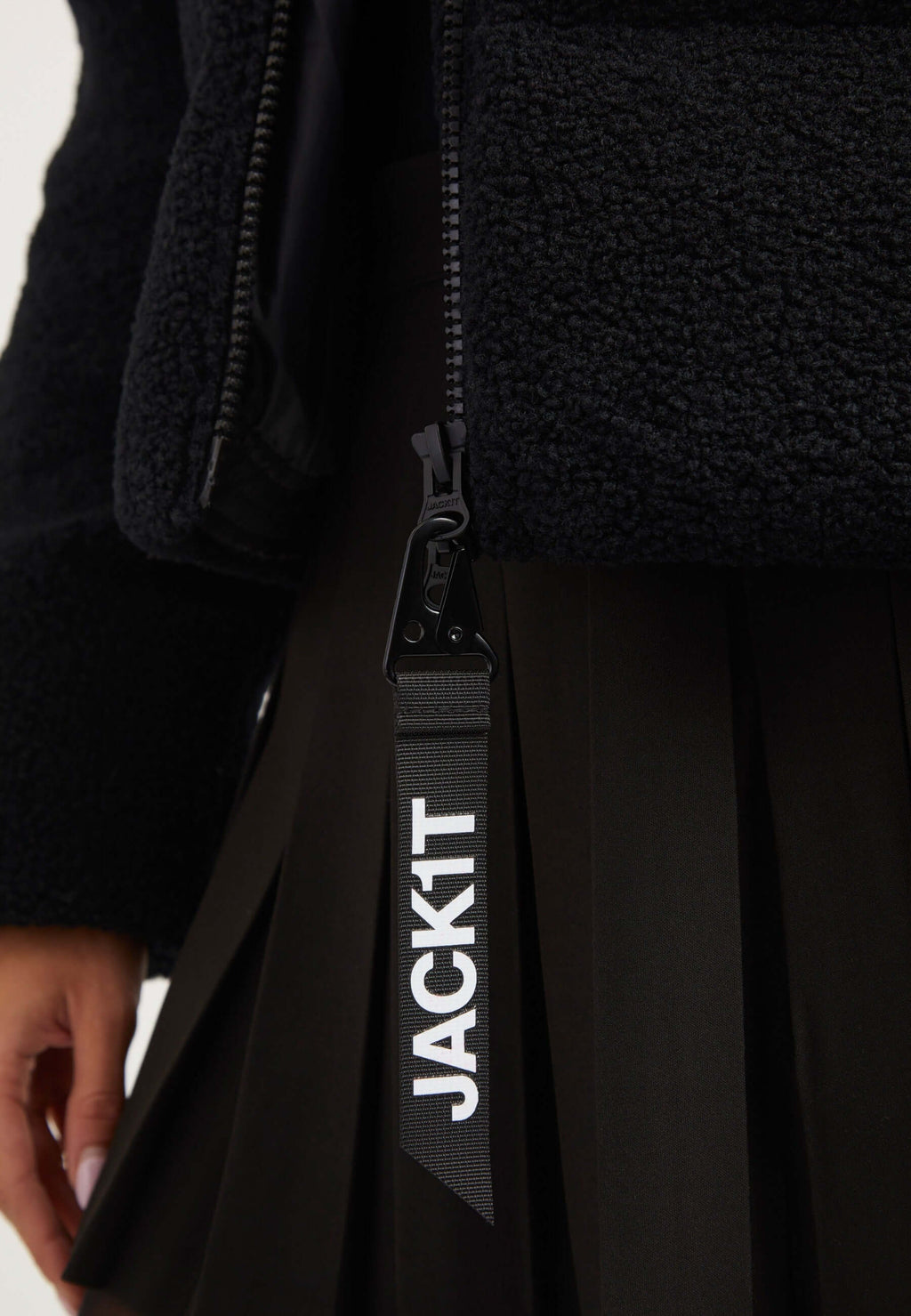 EZ Sherpa Cropped Jacket Black