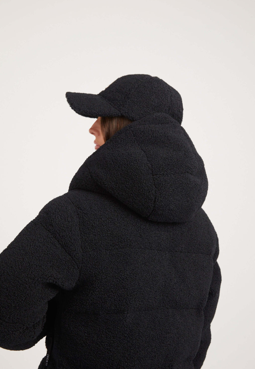 EZ Sherpa Cropped Jacket Black