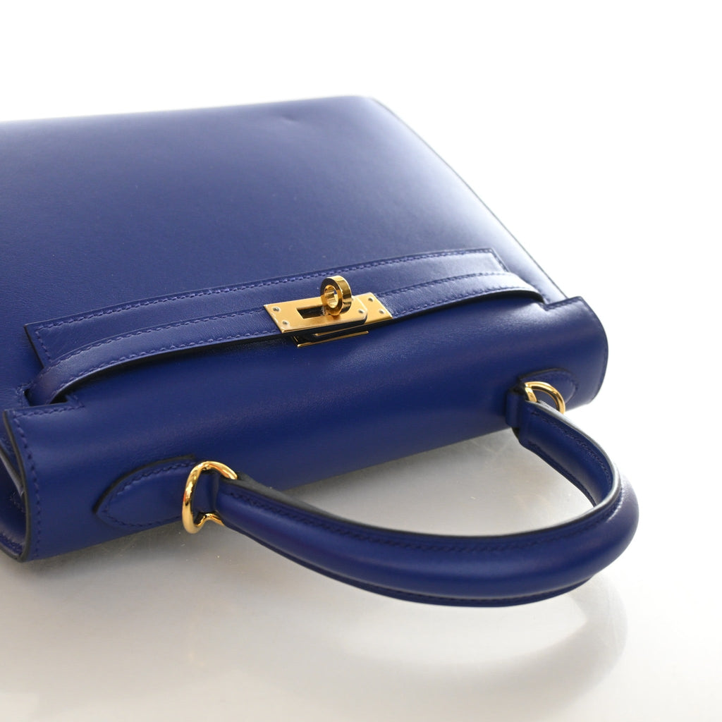 Hermes Bleu Electrique Veau Tadelakt Kelly 25