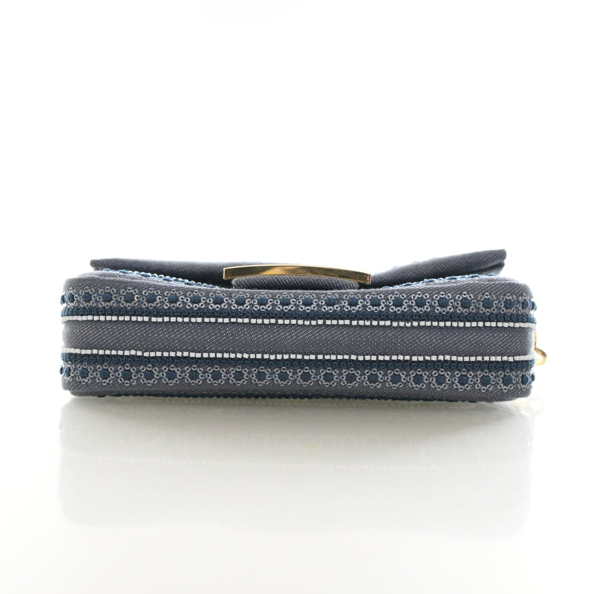 Fendi Mini Denim Coral Bandana Baguette
