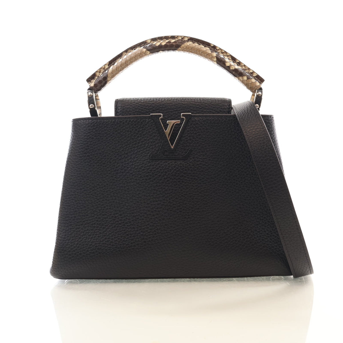 Louis Vuitton Python-Trimmed Taurillon Capucines BB