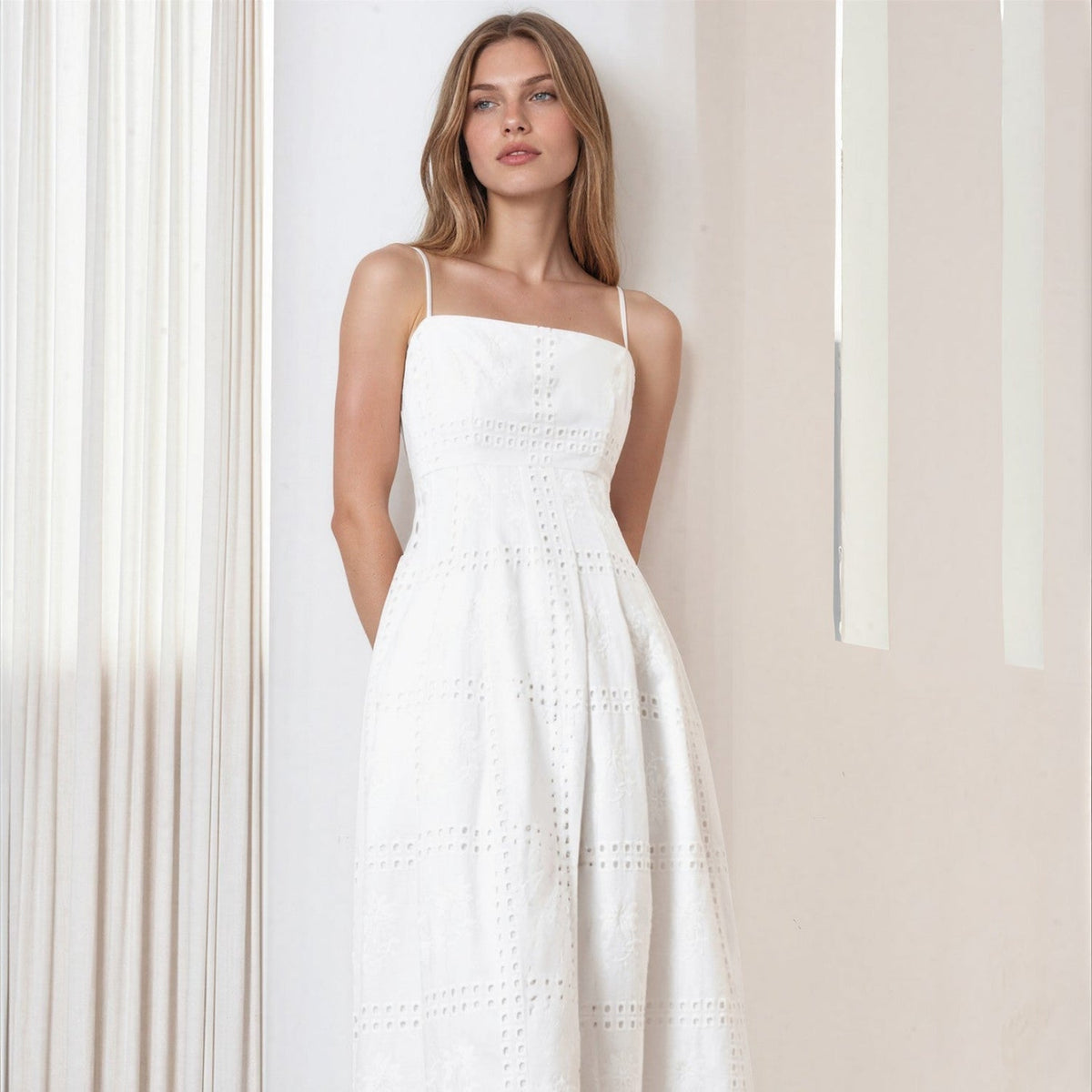 SKY EYELET DRESS