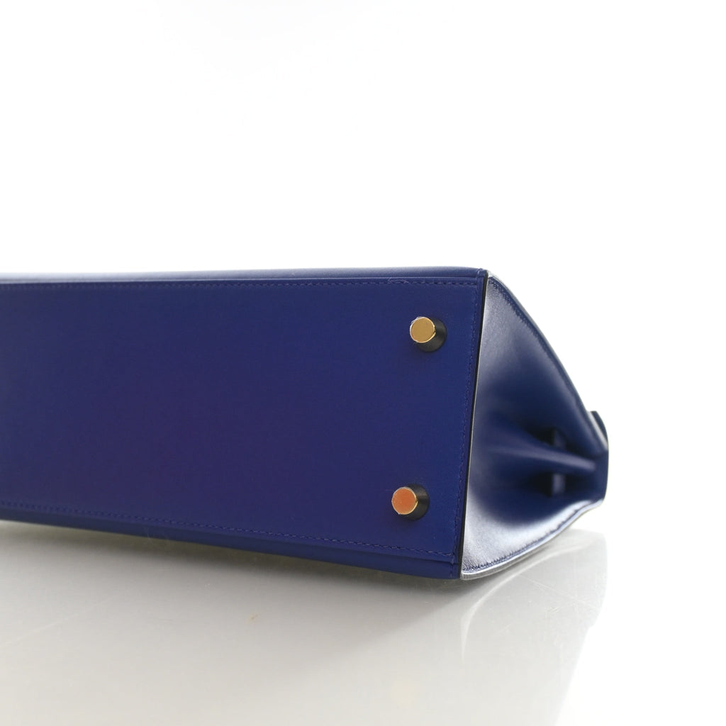 Hermes Bleu Electrique Veau Tadelakt Kelly 25